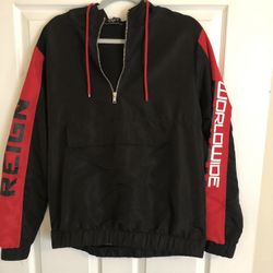 Men’s M Black & Red Quarter-Zip Jacket