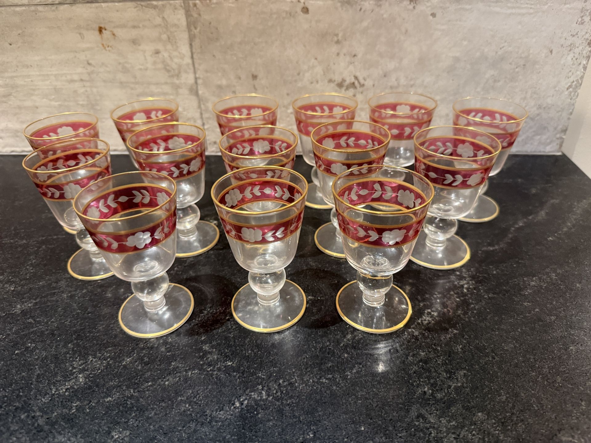 Antique 1920's Era Sherry Glasses 
