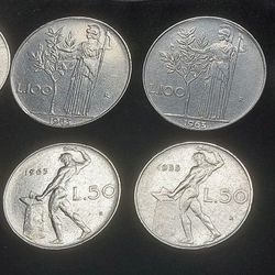 1950s-70s Italy Coin Starter Collection Ft. The Immortal "Vulcan & Goddess Minerva"