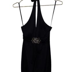 Y2K Rampage Black Bubble Dress Bling Accent Size Medium P2P 17”