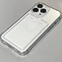 Clear Iphone 14 pro casa with card holder 