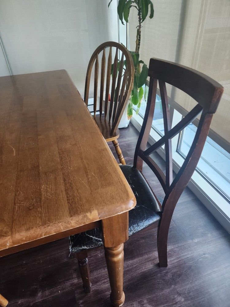 Brown Wood Dining Table