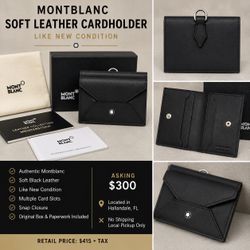 Authentic Montblanc Soft Leather Cardholder – Like New – Box & Papers – $300