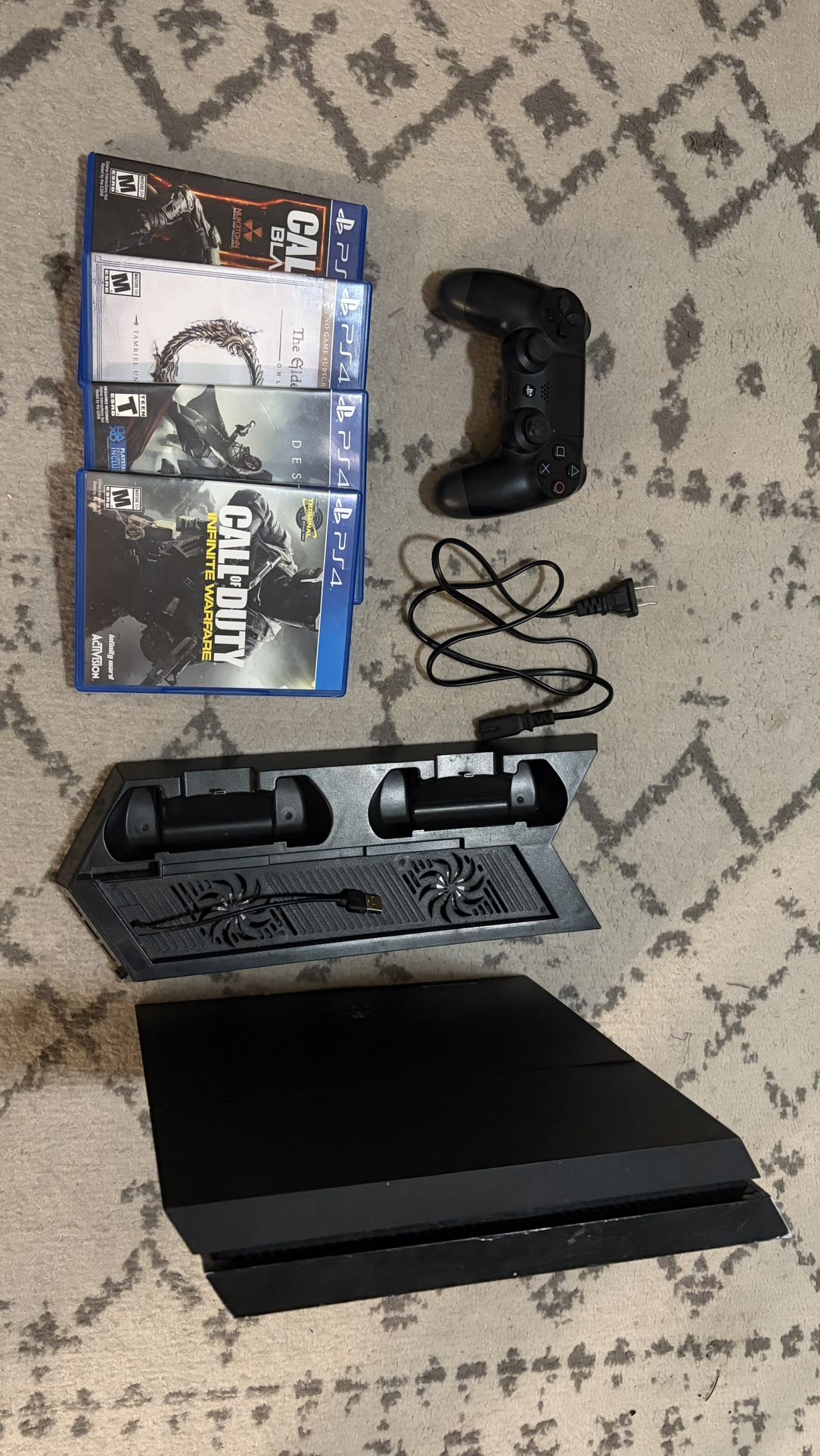 PS4 with accessories