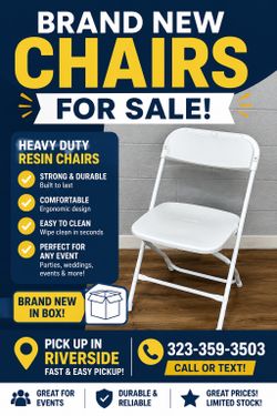 New chairs, tables & canopies for sale