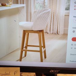 Alta Swivel Cojnter Stools Oak Camelia Ivory