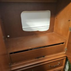 Oak Bedroom Set and Orange Chair