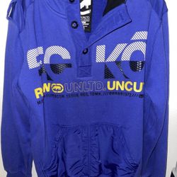 Ecko Unltd Men's Hoodie Size M Pullover Cotton Fleece Big Logo Raw Uncut Utility