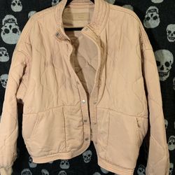 BlankNYC Dusty Pink Warm Crop Coat Jacket Size L