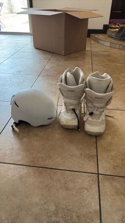 Snowboard Boots and Helmet