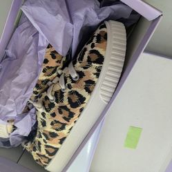 Women's Leopard Print Canvas Slip On Shoes 