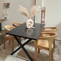 Black Dining Table And 4 Target Wood Chairs