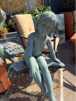 Beautiful bronze garden statue