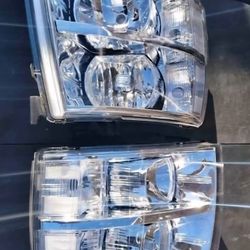 07-13 Chevrolet Silverado Headlights Luces Micas Calaveras Faros Faroles Focos Chevy Headlamps 