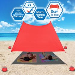 Brand New 7'x7' Beach Tent Sun Shade Shelter Canopy - Red