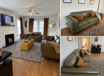 Olive Green Sofa & love seat