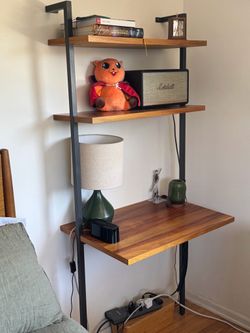 CB2 "Helix" 70" Acacia Wall-Mount Desk