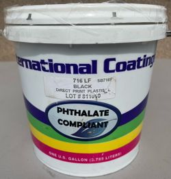 1 U.S. Gallon (3.785 liters) container of International Coatings 716 LF Black Direct Print Plastisol Ink.