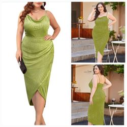 NIeyook Plus Size Cocktail Dress for Women Sexy Sequin Ruched Bodycon Party Vacation Formal Dresses NWT DM IF INTERESTED SIZE 20W