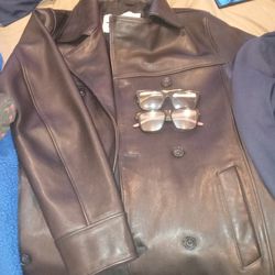 Leather 3qt Jacket With Gucci Frames