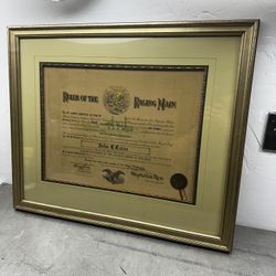 1925 Domain Neptunus Rex Ruler Raging Main Certificate USS Maryland John L Laine