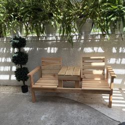 Double Bench With Middle Table Aka Conversation Bench