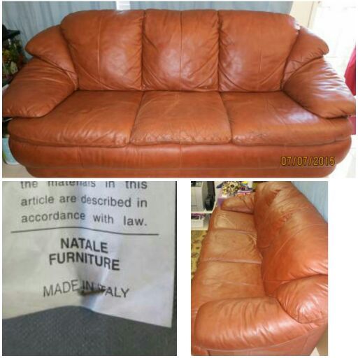 NATALE Furniture brown leather couch (x2) - $200