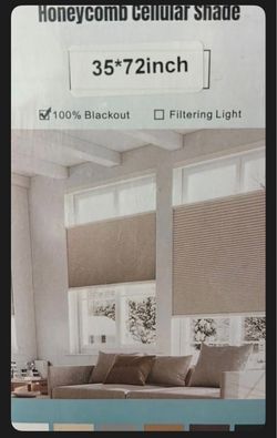 Cordless Top Down Bottom Up Honeycomb Cellular Shade 35x72"