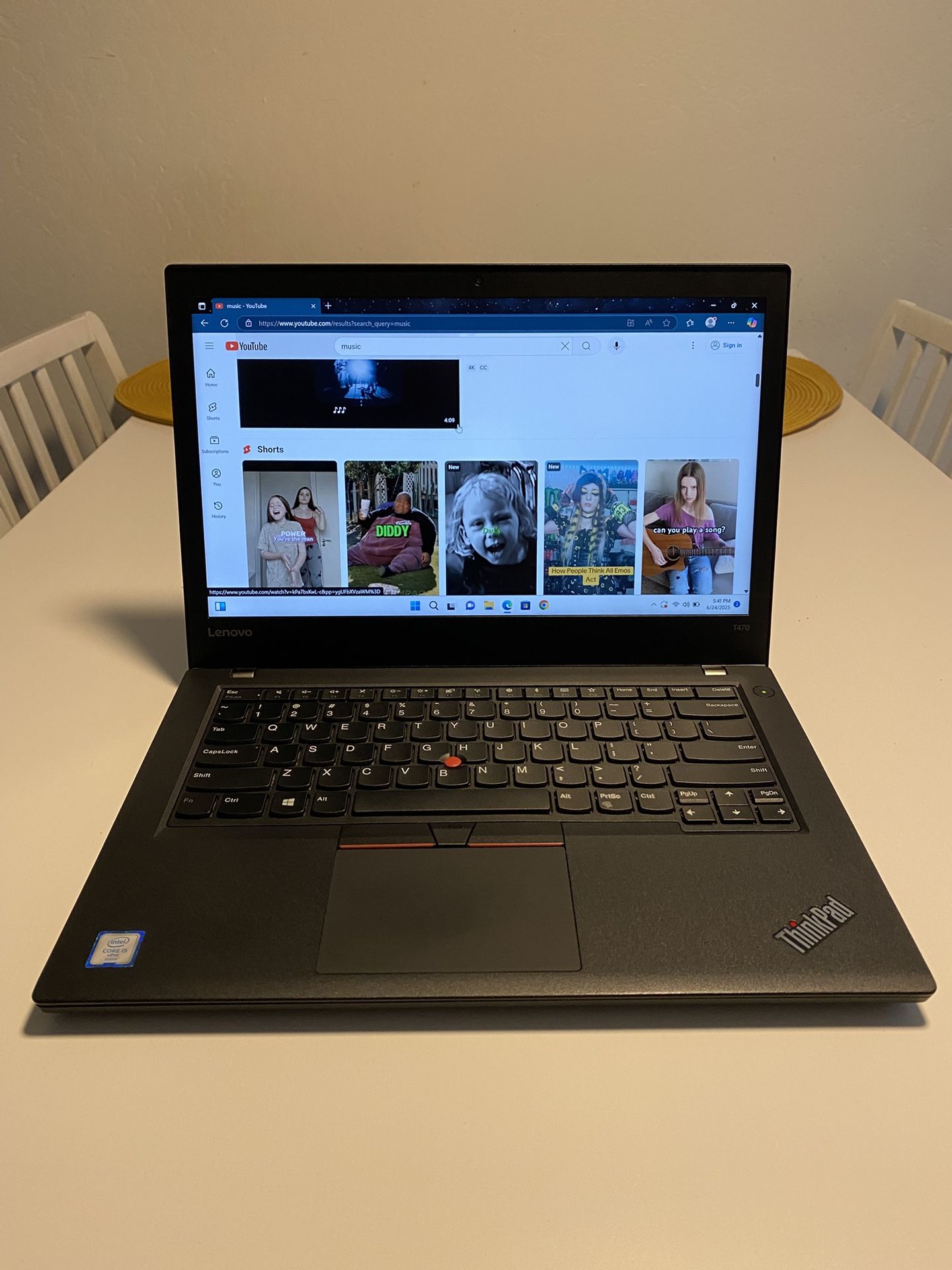 LENOVO THINKPAD T470 W10DG 14.0" laptop computer  FHD I5-6200U  256GB SSD  8GB Ram Windows 11 pro. Microsoft office installed. Nothing wrong. **  NO T