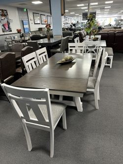 7PC Gray Dining Table Set