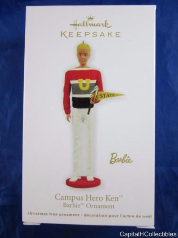 2011 Hallmark Campus Hero Ken Barbie Xmas Ornament Mint