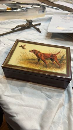 Vintage Giordano Art wooden poker set box