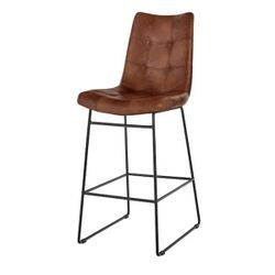 New HDC Ivers Stitched Faux Leather Upholstered Bar Stool with Back