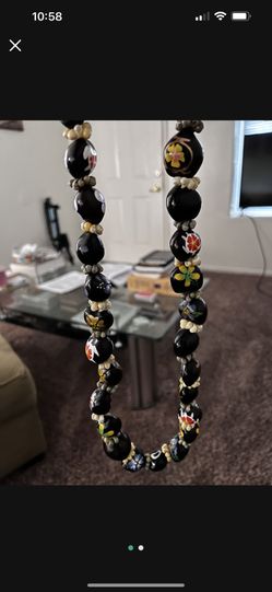 Hawaiian Necklace Kukui Nuts Painted 