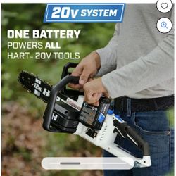 HART 20-Volt 12-Inch Cordless Chainsaw (1) 20- Volt 4.0Ah Lithium-Ion Battery