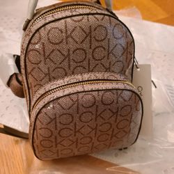 Calvin Klein Estelle Taupe Backpack Purse Tote NWT r168
