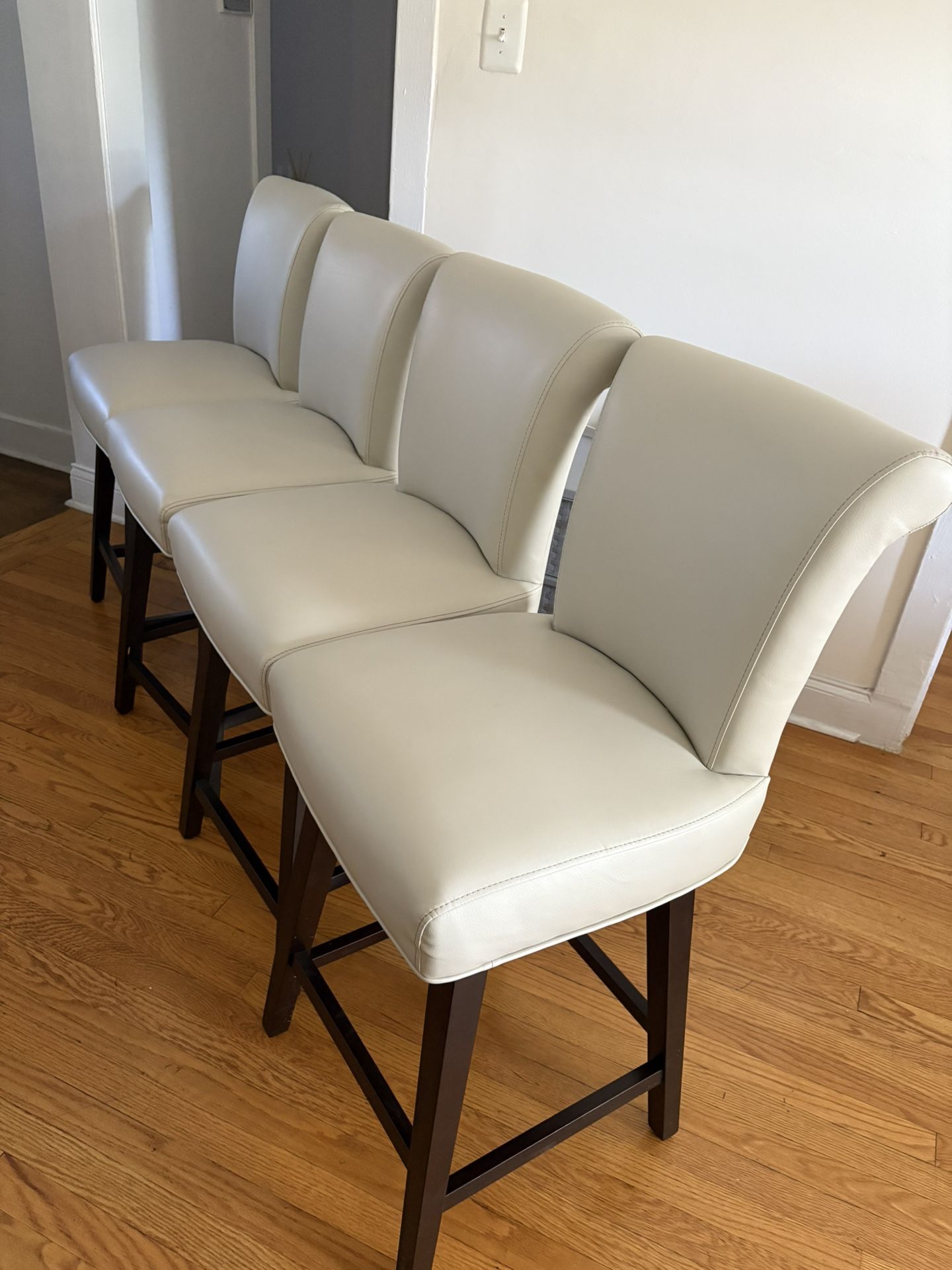4 Counter/Bar Stools – Premium Faux Leather, Excellent Condition