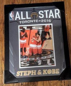 Stephen Curry Golden State Warriors Signed 11x14 All Star Game photo with KOBE BRYANT Framed & CUSTOM Matted in 18x24 frame PSA/DNA COA & HOLOGRAM