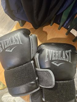 Black Everlast Power Lock 2 Boxing Gloves