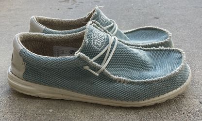HEYDUDE Men's Wally Braided Loafers Aqua Size 13