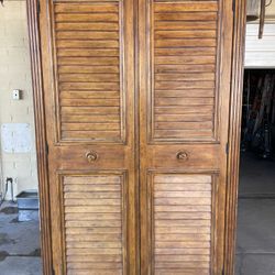 🪵 Solid Wood Armoire / Wardrobe Cabinet – Great Storage – $50
