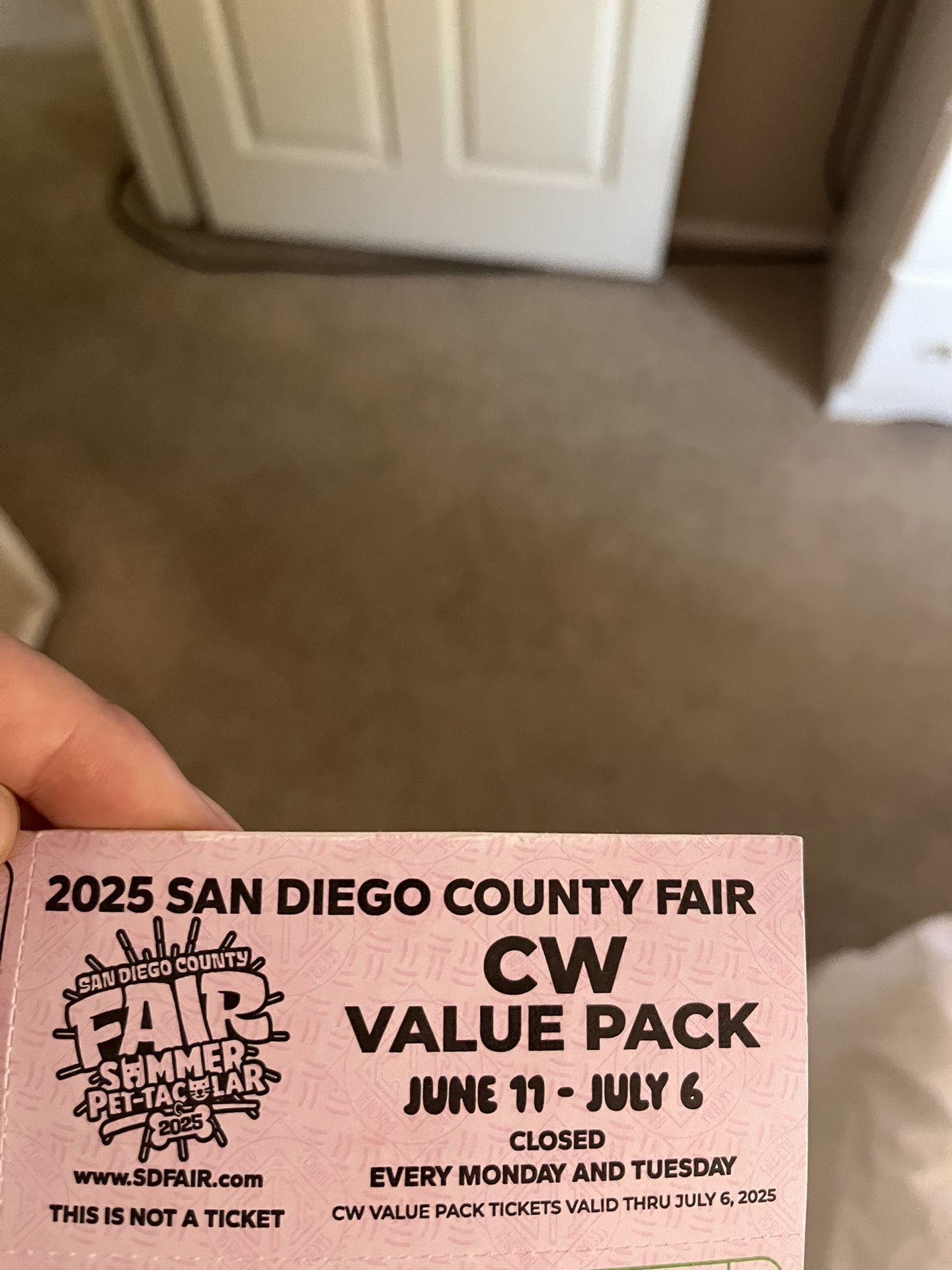 San Diego Fair 2 Tickets + 40 Credits