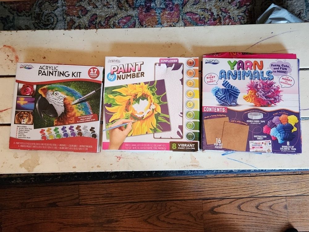  3 Pc. Acrylic Paint Kit ~Yarn Animal - Paint By Numbers Sets