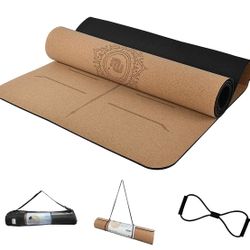 Cork Yoga mat 72×24in, sweatproof and nonslipy