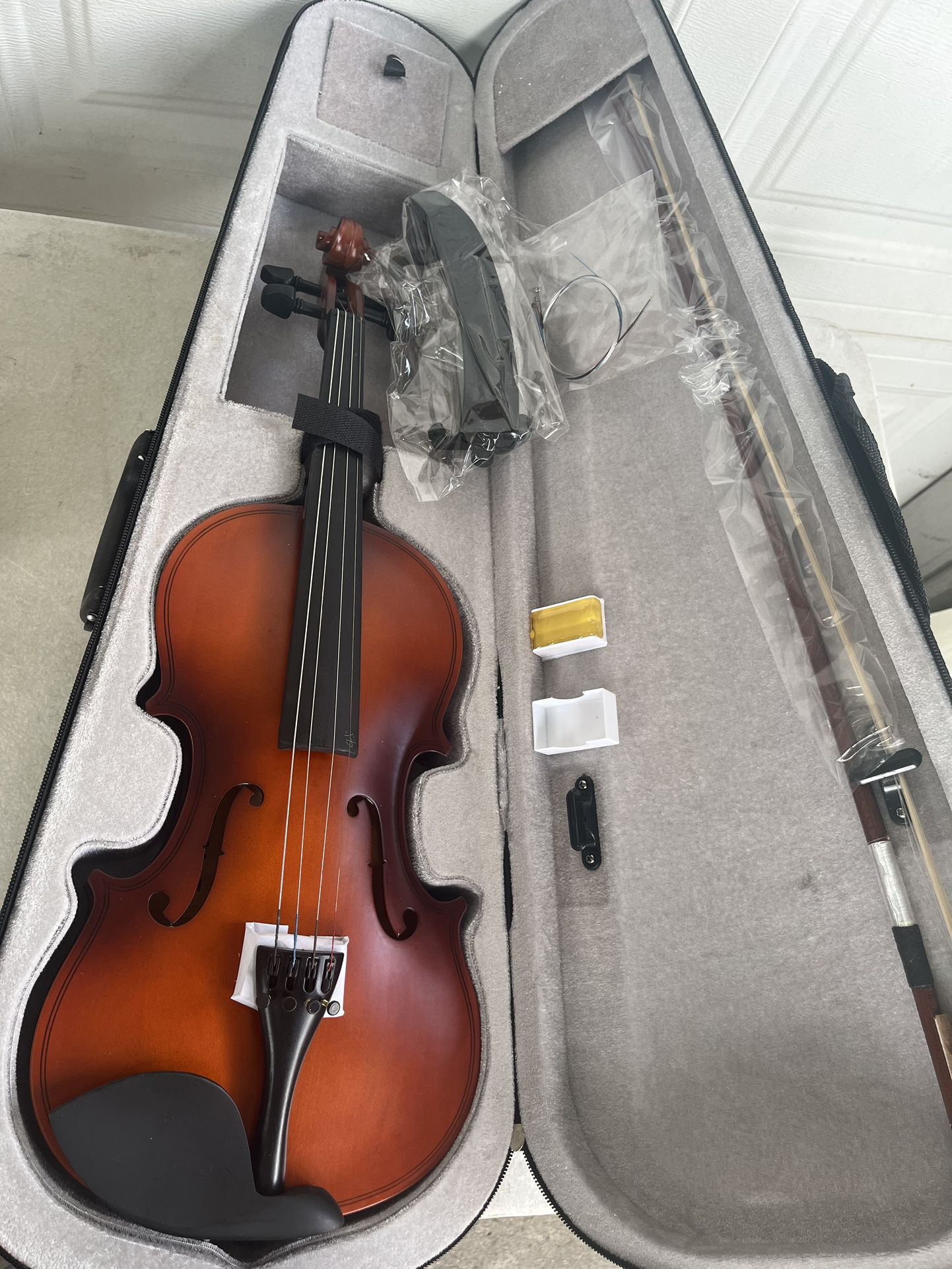 4 Full Size Violin Set 4 Solid Wood Violin for Adults Beginners Students Kids with Hard Case with Hygrometer, Violin Bow, Shoulder Rest, Strings 🔥🔥