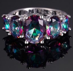 Rainbow Topaz Ring Size 7