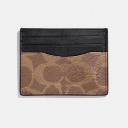COACH Slim ID Card Holder Wallet In Signature Canvas