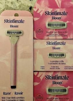 Skintimate Bloom Razor and 3 boxes of Skintimate Bloom Cartridge Refills