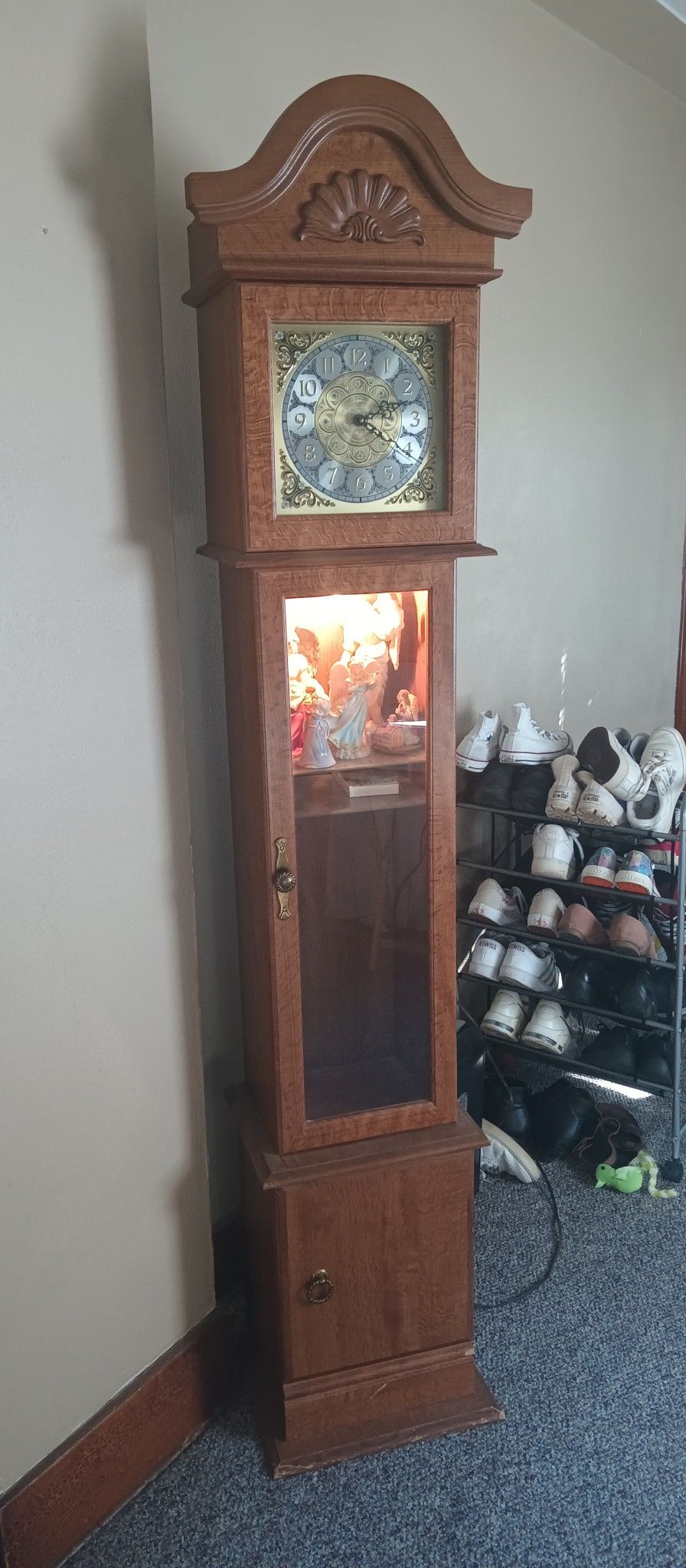 Mini Grandfather Curio Cabinet Clock