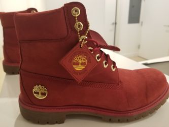 Timberland Boots Red Suade 9.5